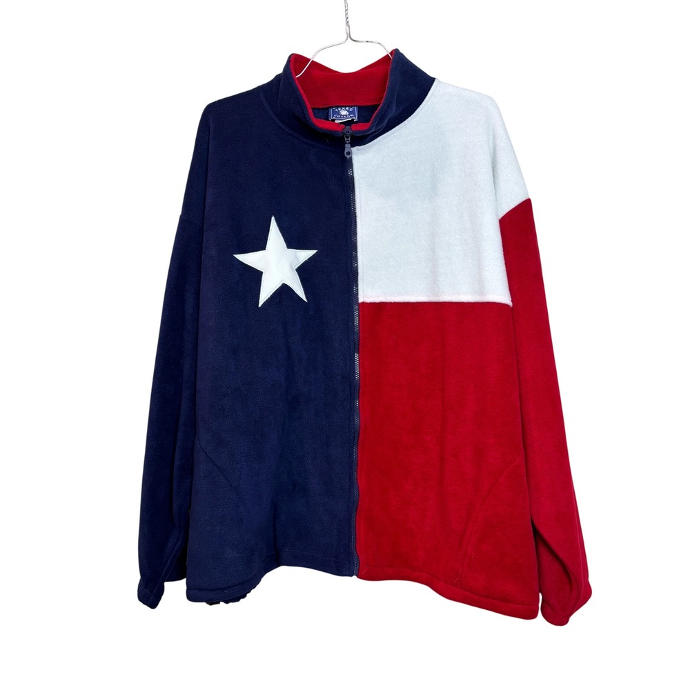 VTG 80s Texas Cotton Ruddock‎ Fleece Jacket 2XL NWT Texas Flag Made in USA